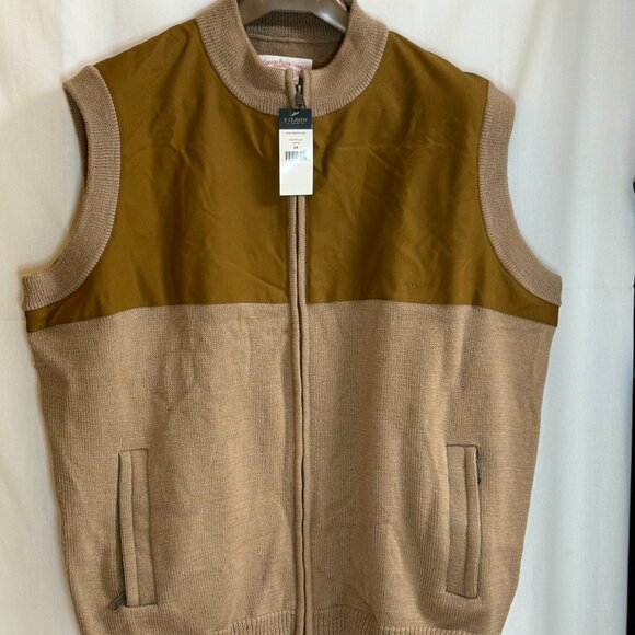 NWT Filson Guide Wool Sweater Men's Full Zip Vest - Camel - Size XXL - Picture 1 of 7